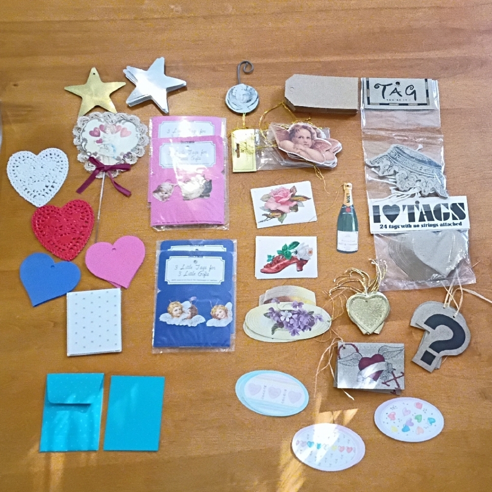 Assorted Decorative Tags and Cards Vintage Lot